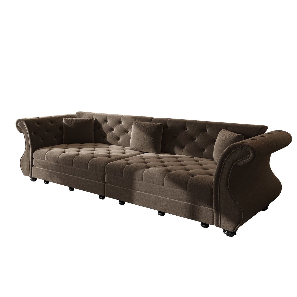 Oversized Chesterfield Pull Out Sofa Bed, Roll Arm Couch