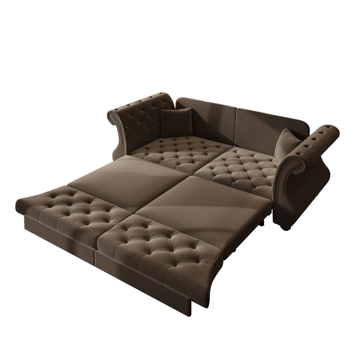 Oversized Chesterfield Pull Out Sofa Bed, Roll Arm Couch