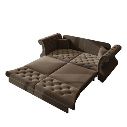 Oversized Chesterfield Pull Out Sofa Bed, Roll Arm Couch