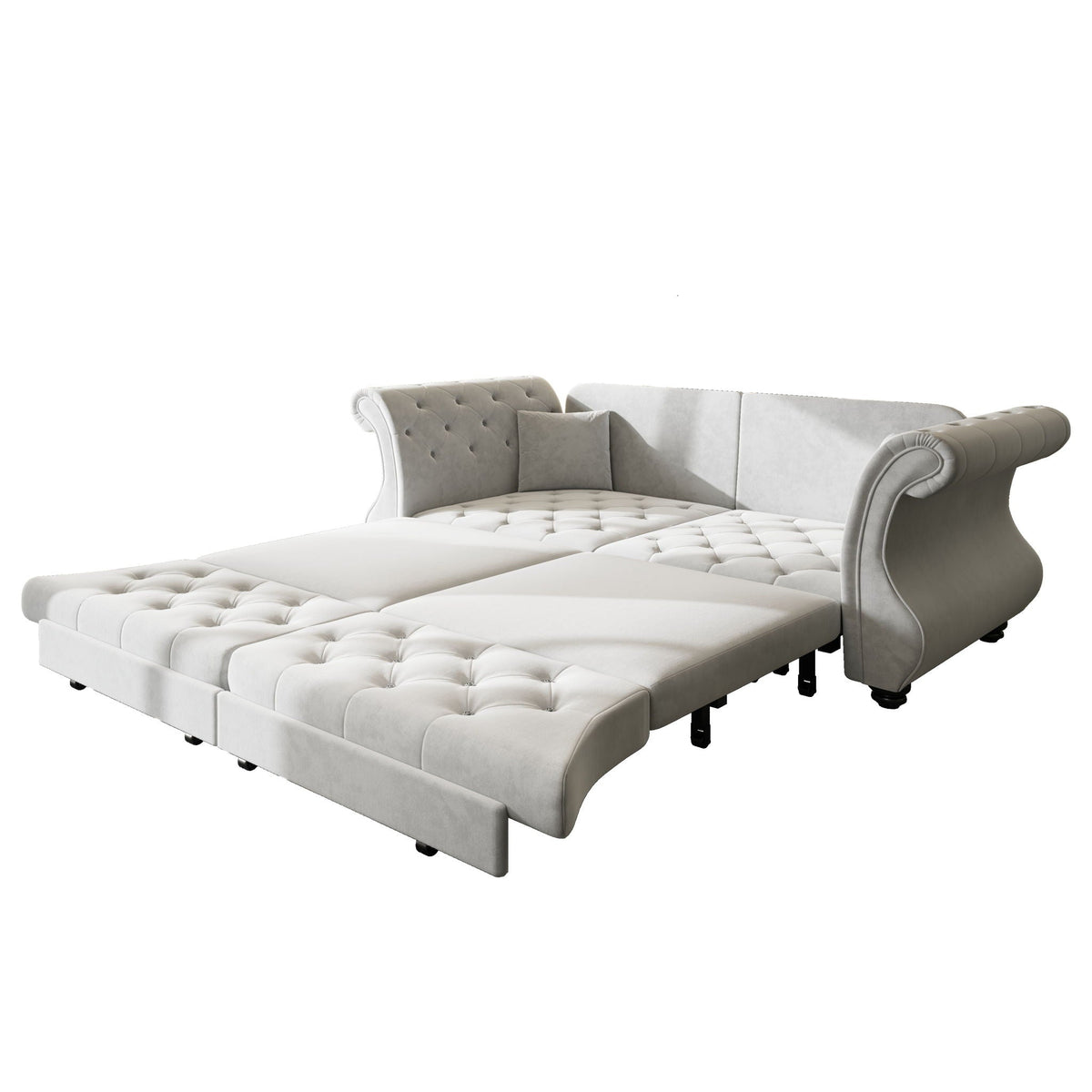 Oversized Chesterfield Pull Out Sofa Bed, Roll Arm Couch
