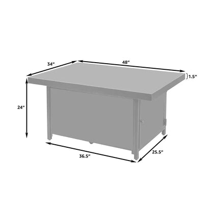 Armstrong Rectangle Aluminum LPG Fire Pit