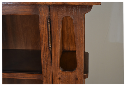 Mission Double Door Bookcase with Side Shelves - Walnut (W1)