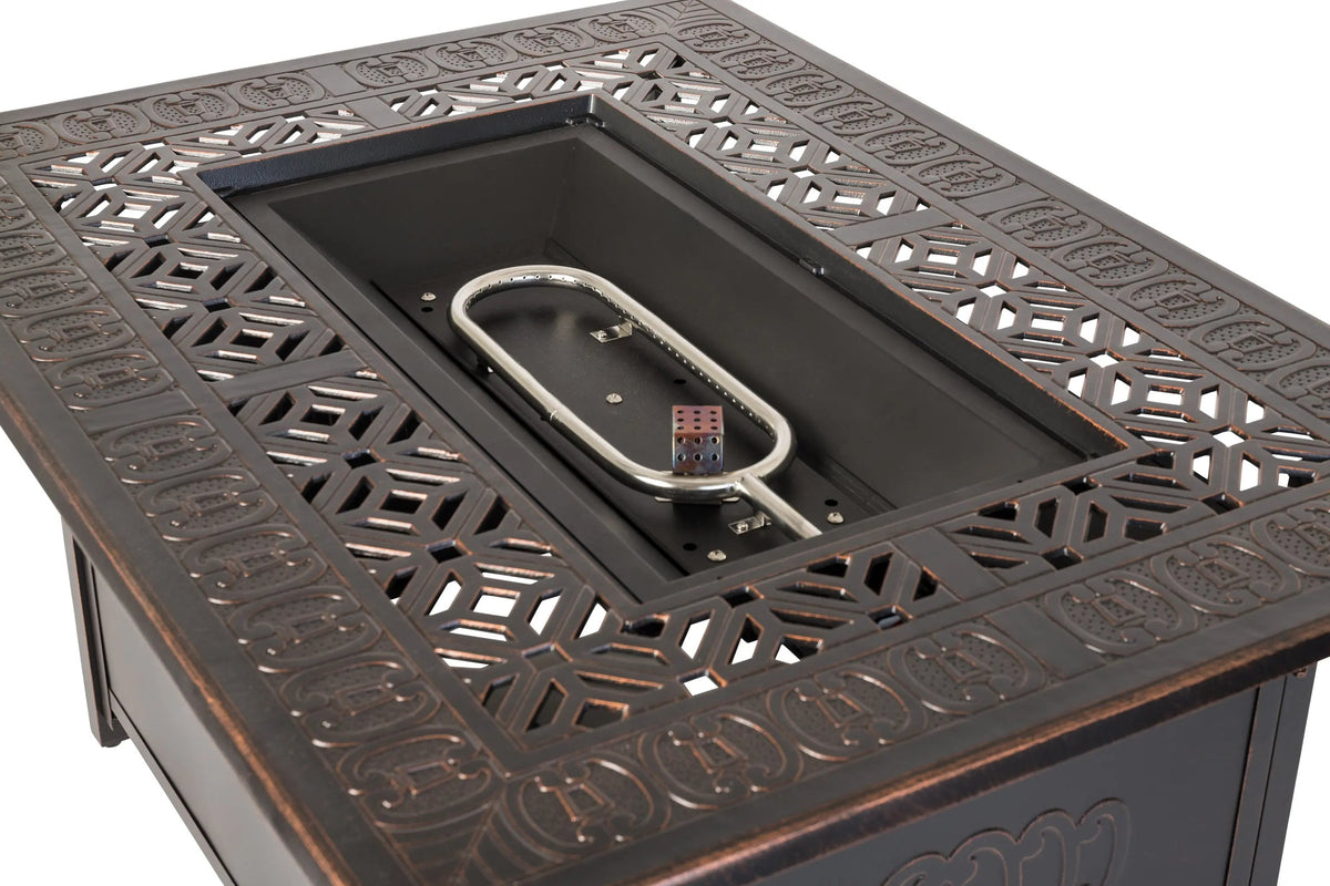 Dynasty Rectangle Aluminum LPG Fire Pit