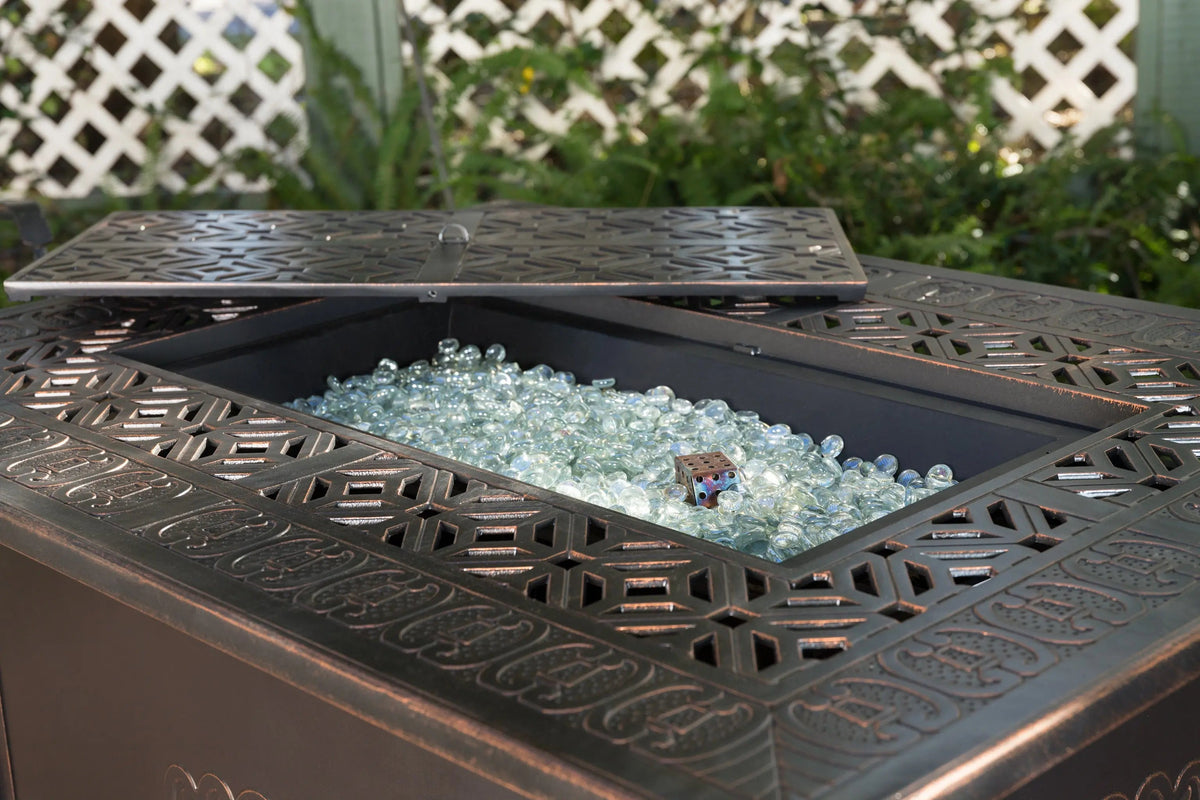 Dynasty Rectangle Aluminum LPG Fire Pit