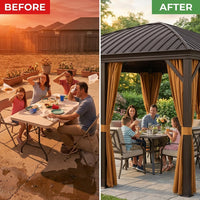 IronHarbor Royale 10x13 Aluminum Hardtop Gazebo — Before & After