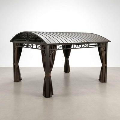Aluminum Hardtop Gazebo Built for All-Season Use, 10x13 Galvanized Steel Roof, Powder-Coated Frame
