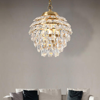 Pine Cone Crystal Pendant Light