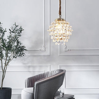 Pine Cone Crystal Pendant Light