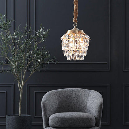 Pine Cone Crystal Pendant Light