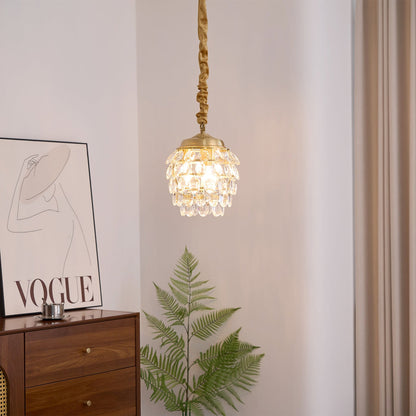 Pine Cone Crystal Pendant Light