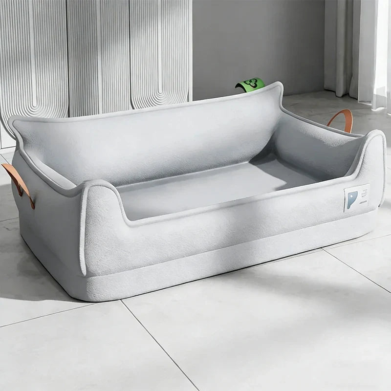 Orthopedic Leather Dog Bed Sofa – Detachable Rectangle Pet Bed with Non-Slip Bottom, Waterproof and Machine Washable for Ultima