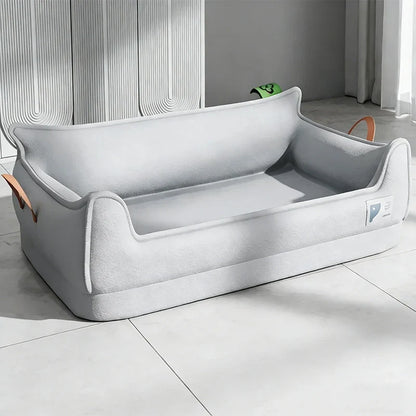 Orthopedic Leather Dog Bed Sofa – Detachable Rectangle Pet Bed with Non-Slip Bottom, Waterproof and Machine Washable for Ultima
