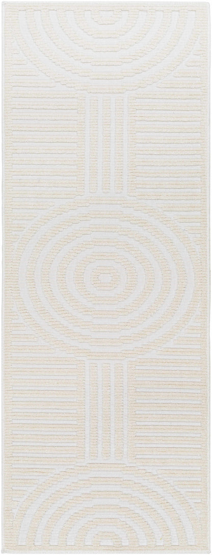 Deron White Washable 3D Rug