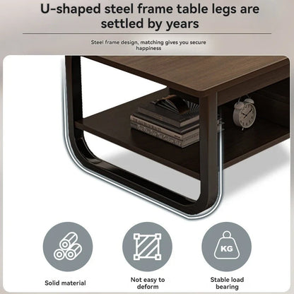 Modern minimalist coffee table, small apartment, living room, sofa, nearby balcony, tea table, rental room, rectangular tea tabl