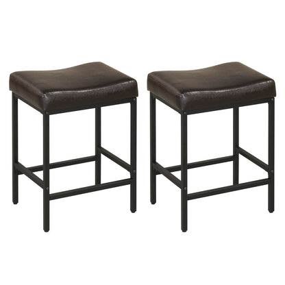 Set of 2 25 Inch Counter Height Bar Chairs for Kitchen Island