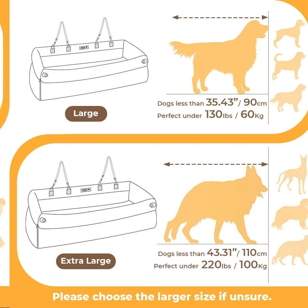 Luxury Faux Leather Pet Travel Bed with Safety Belt Cat Booster Seat Convertible Car Booster Bed for Small Medium Dog Cat Outing