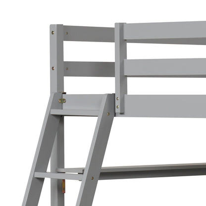 Twin Size Loft Bed with Desk and Bookshelves for Kids and Teens