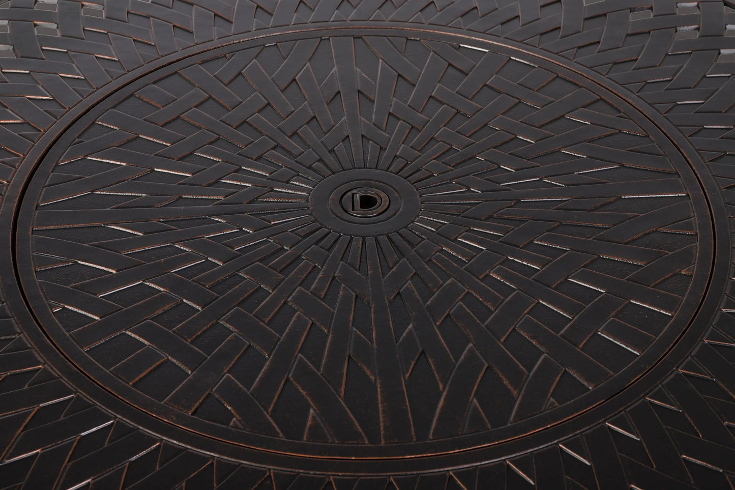 Verona 44" Round Woven Aluminum Convertible Gas Fire Pit Table
