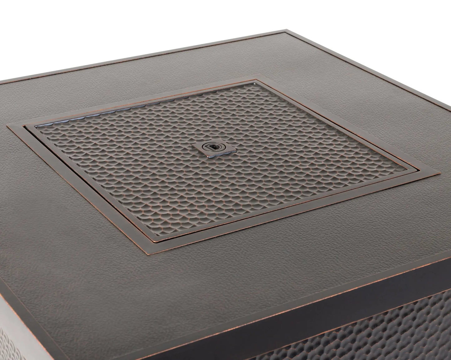 Weyland 40" Square Hammered Aluminum Convertible Gas Fire Pit Table