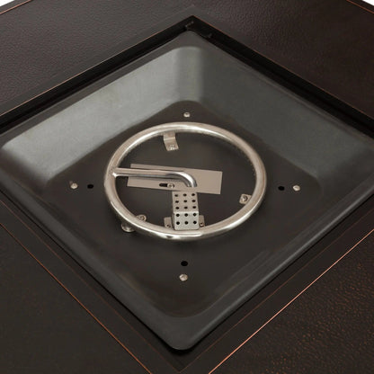 Weyland 40" Square Hammered Aluminum Convertible Gas Fire Pit Table