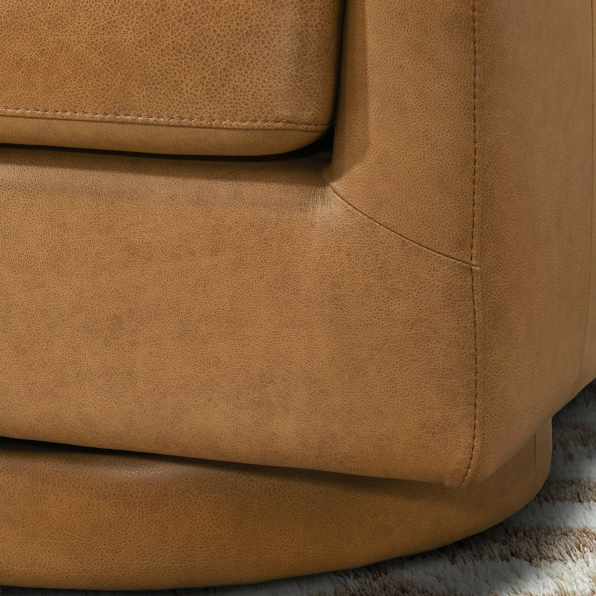 Danville Swivel Chair with Top-Grain Leather - Modern Accent Seating