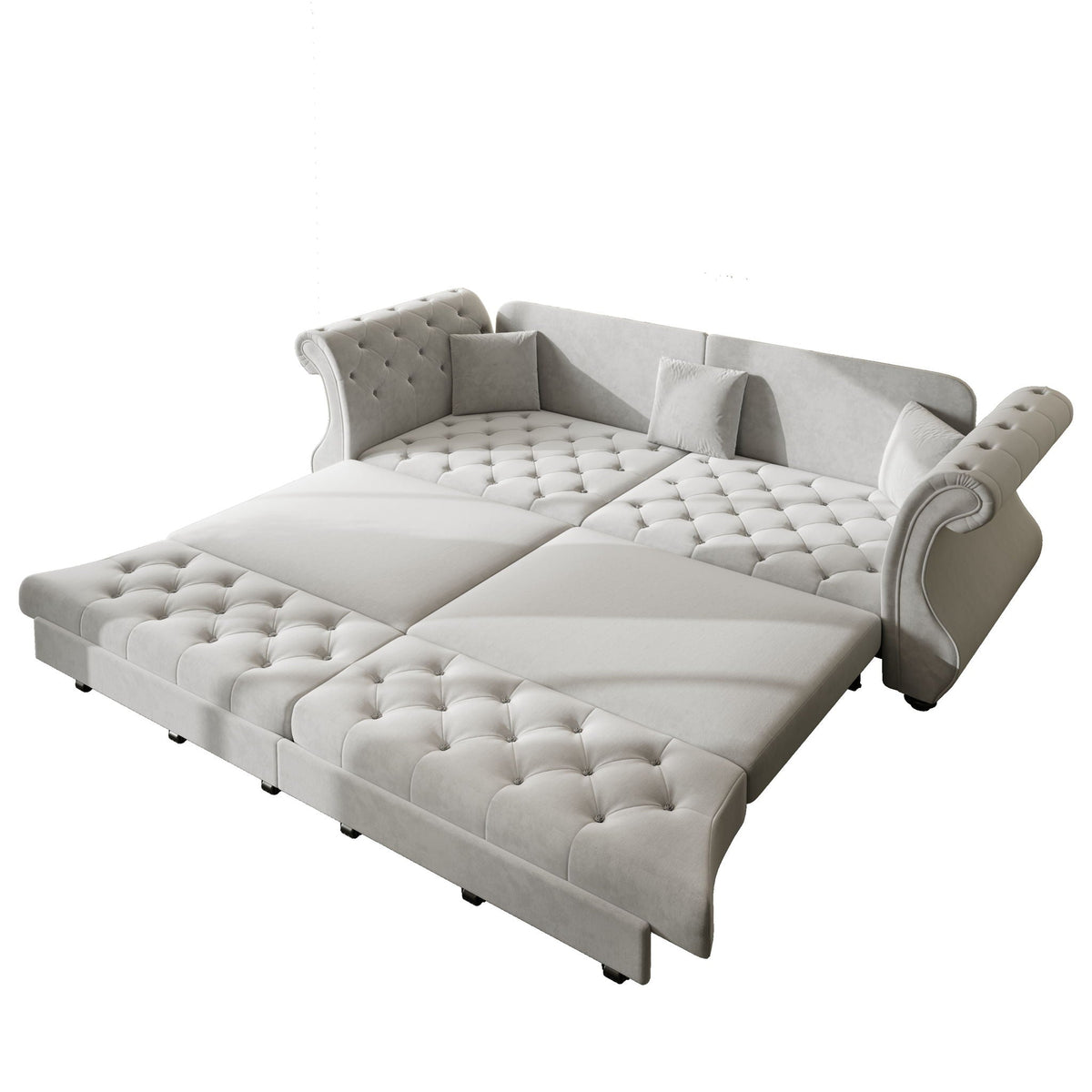Oversized Chesterfield Pull Out Sofa Bed, Roll Arm Couch