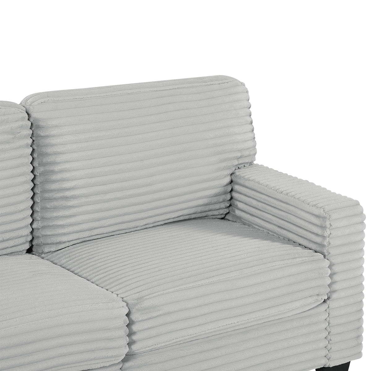 Upholstered U-Shaped Sectional Sofa with Movable Ottoman and Storage Pockets - Multiple Colors