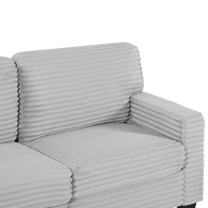 Upholstered U-Shaped Sectional Sofa with Movable Ottoman and Storage Pockets - Multiple Colors