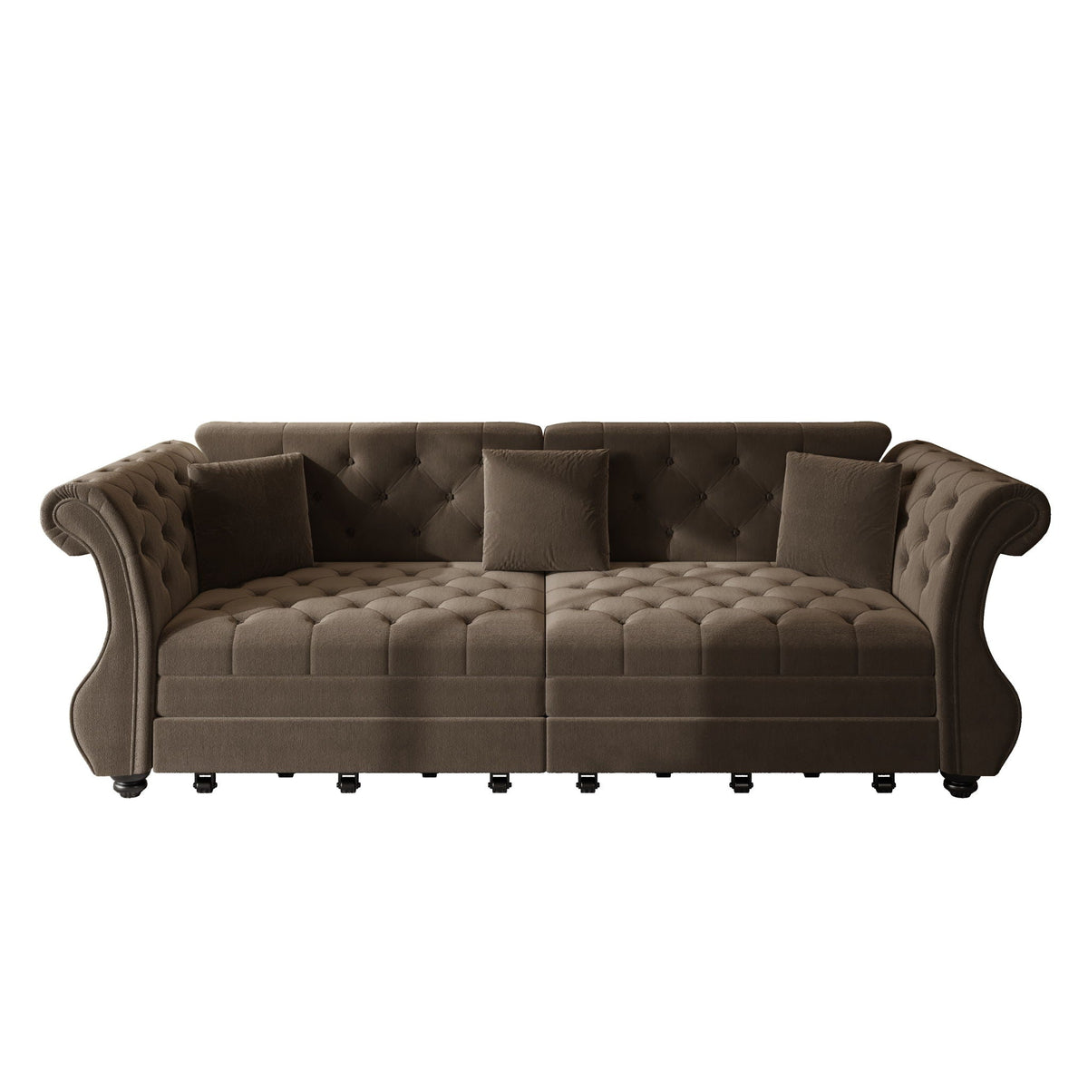 Oversized Chesterfield Pull Out Sofa Bed, Roll Arm Couch
