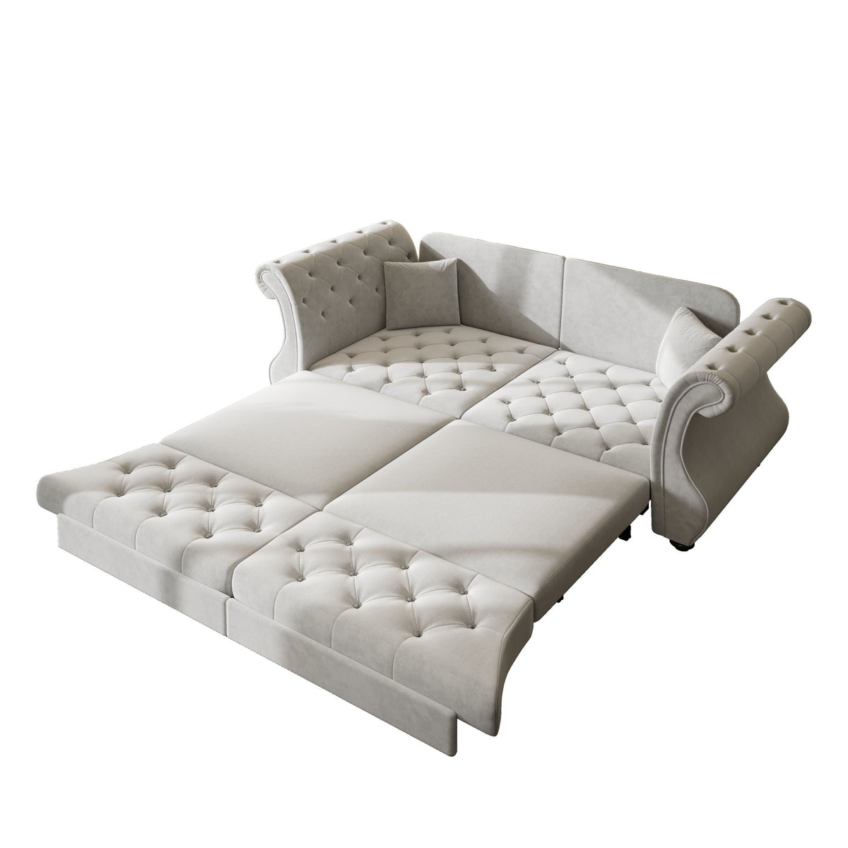 Oversized Chesterfield Pull Out Sofa Bed, Roll Arm Couch