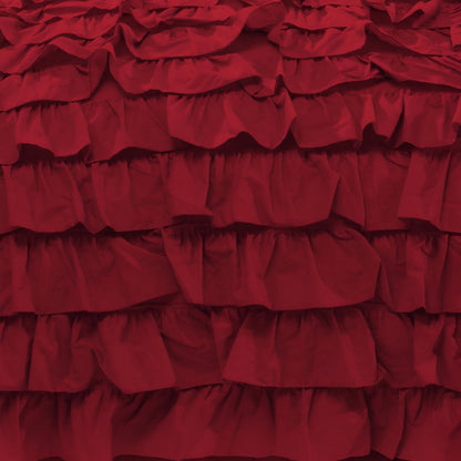 400TC Sateen Solid Cotton Waterfall Ruffle Duvet Cover Set