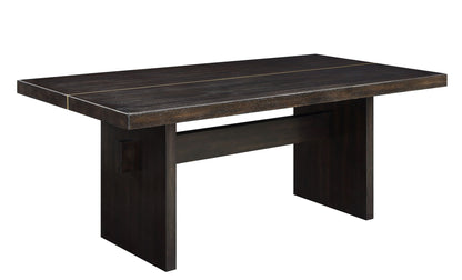 Jaramillo 7 Piece Dining Room Set with Wood & Chenille - Gold / Rustic Espresso