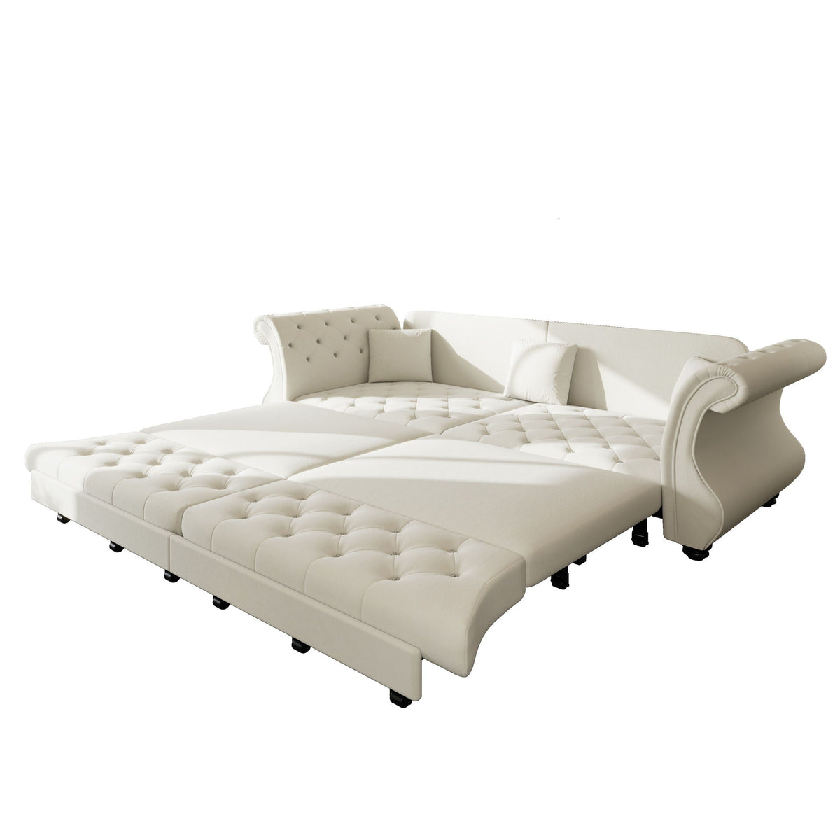 Oversized Chesterfield Pull Out Sofa Bed, Roll Arm Couch