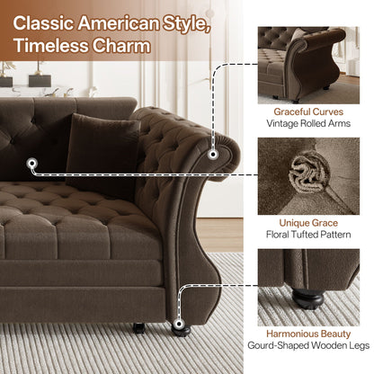 Oversized Chesterfield Pull Out Sofa Bed, Roll Arm Couch