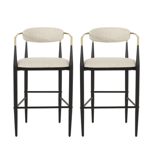 Upholstered Bar Stools With Backs For Kitchen Island (Set of 2)