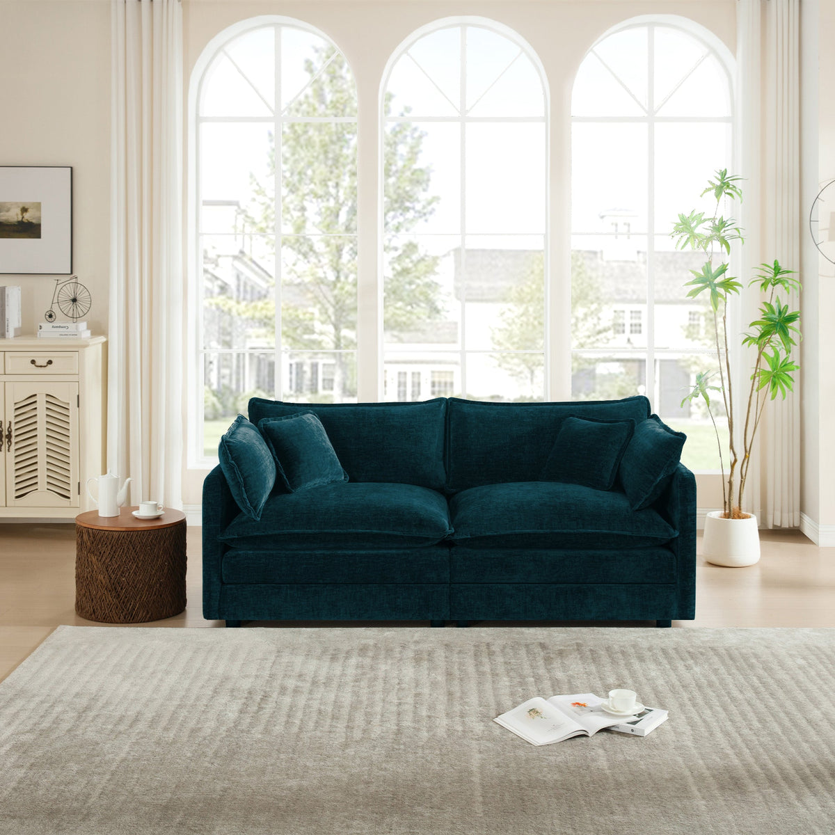 Modern Fabric Loveseat Sofa Couch for Living Room