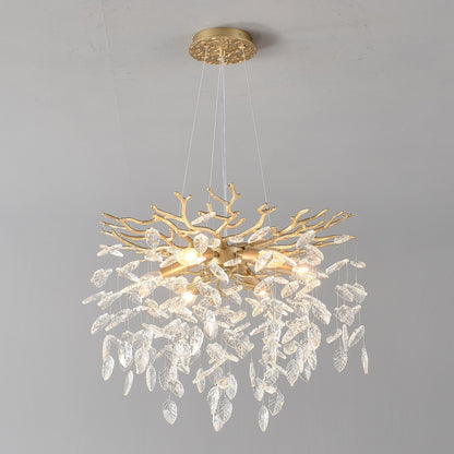 6-Light Chandelier Crystal Ceiling Lamp - Gold Finish
