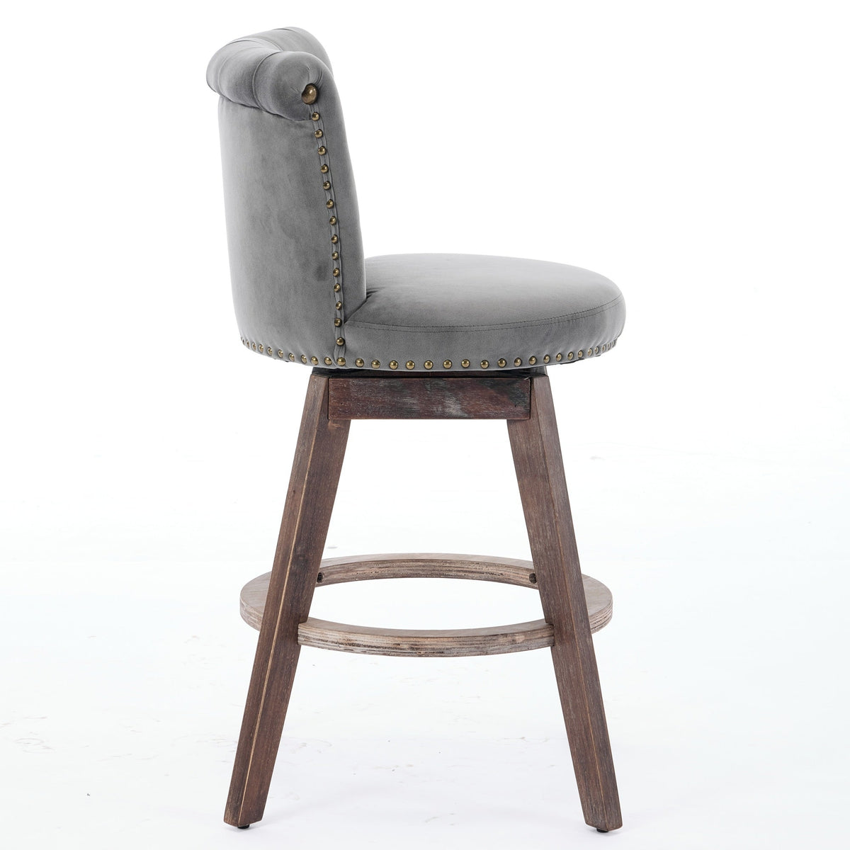 26" Counter Height Bar Stools with 360° Swivel - Gray