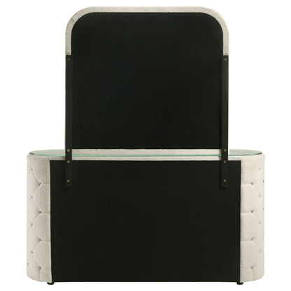 Sonya 6-drawer Upholstered Bedroom Dresser with Mirror Ivory