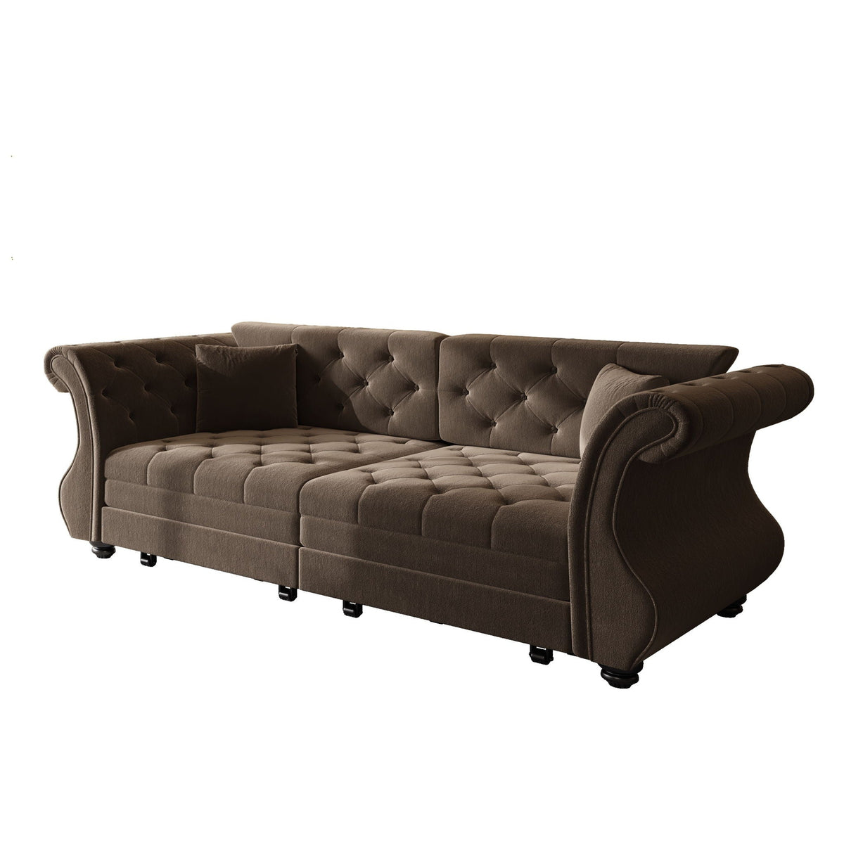 Oversized Chesterfield Pull Out Sofa Bed, Roll Arm Couch