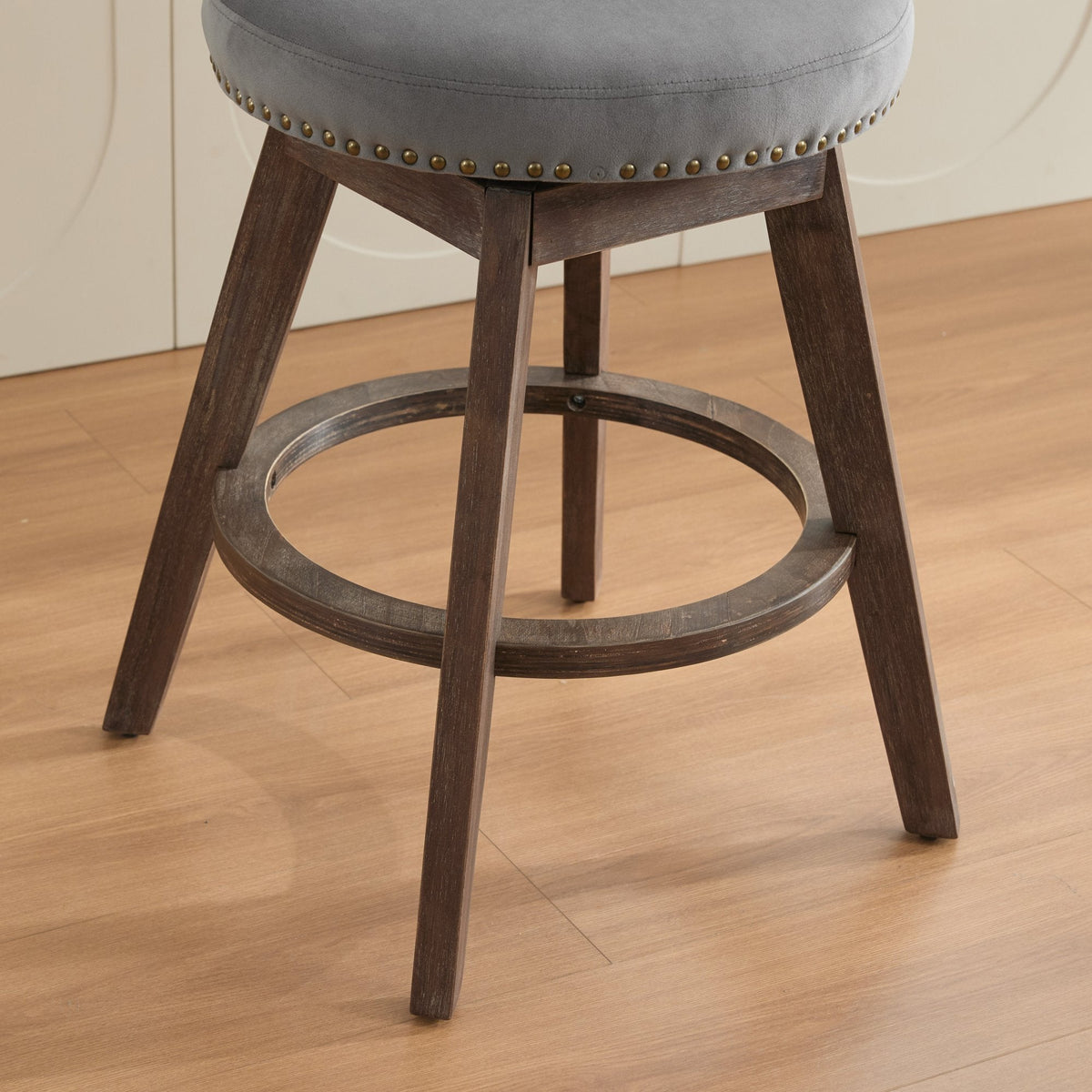 26" Counter Height Bar Stools with 360° Swivel - Gray