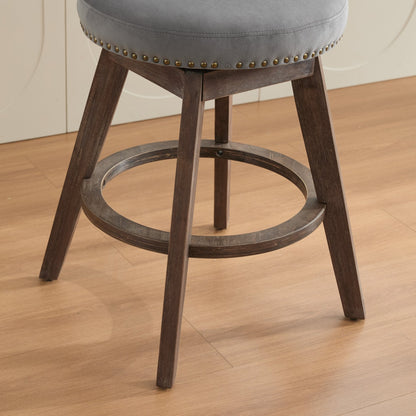26" Counter Height Bar Stools with 360° Swivel - Gray