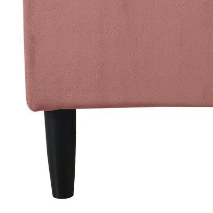 Aspen Vertical Tufted Headboard Platform Bed Set, Queen, Ash Rose