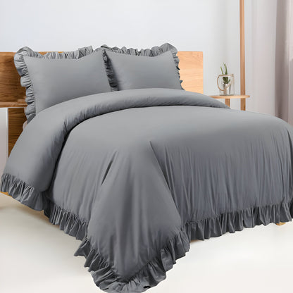 400TC Cotton Sateen Ruffle Duvet Cover Set