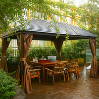 Aluminum Hardtop Gazebo Built for All-Season Use, 10x13 Galvanized Steel Roof, Powder-Coated Frame