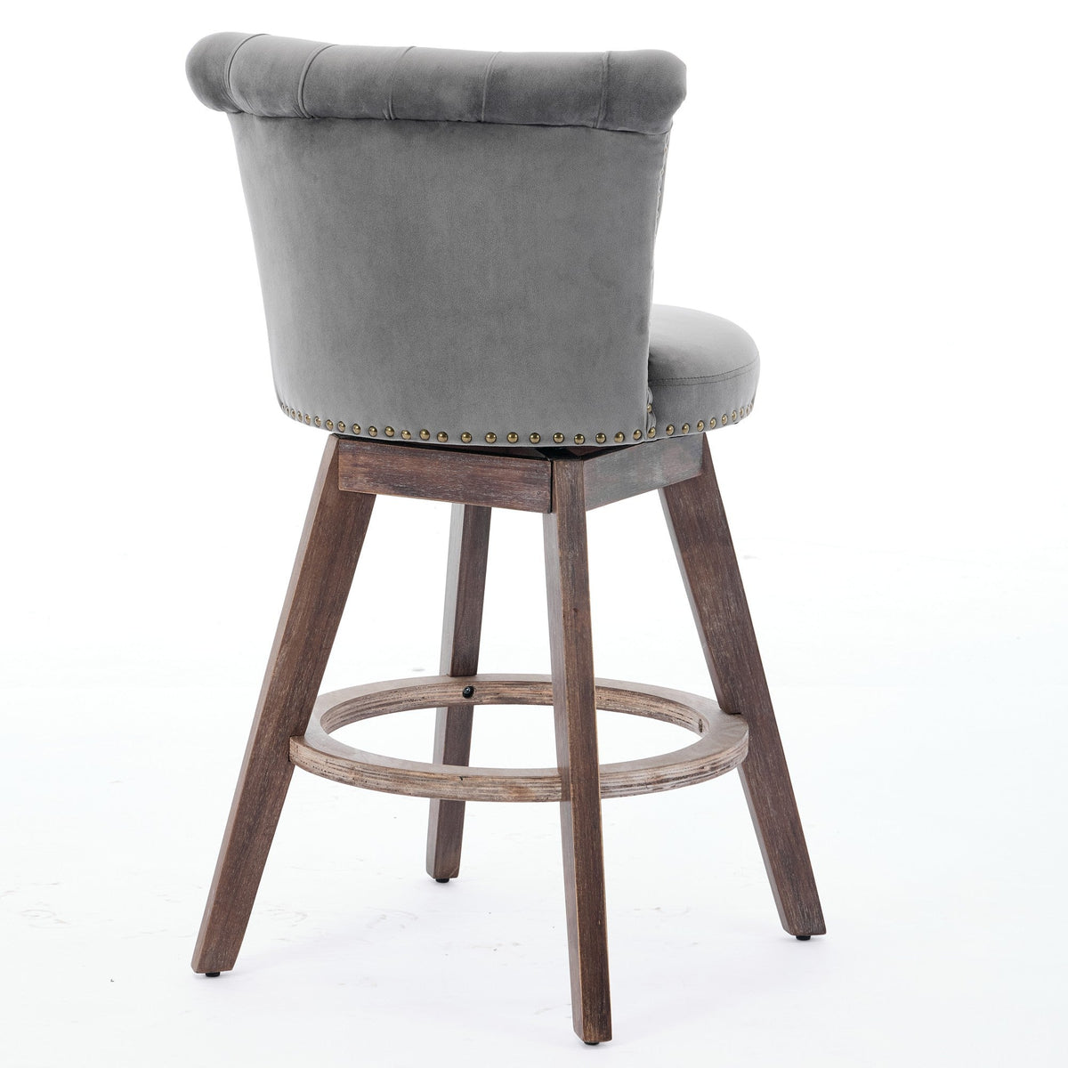 26" Counter Height Bar Stools with 360° Swivel - Gray