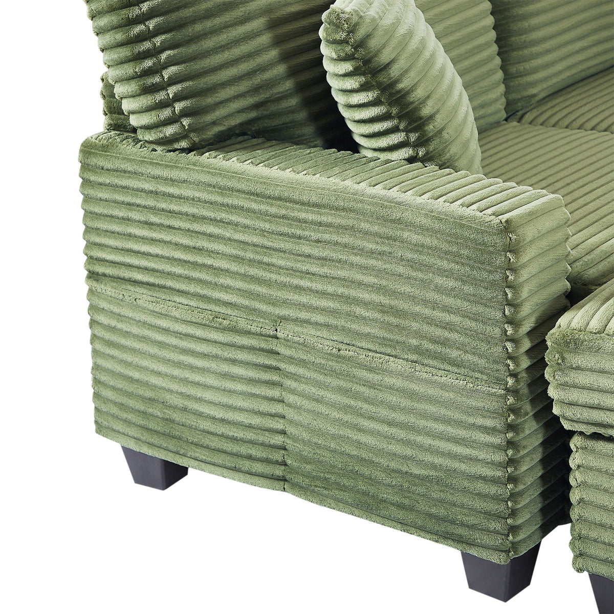 Upholstered U-Shaped Sectional Sofa with Movable Ottoman and Storage Pockets - Multiple Colors