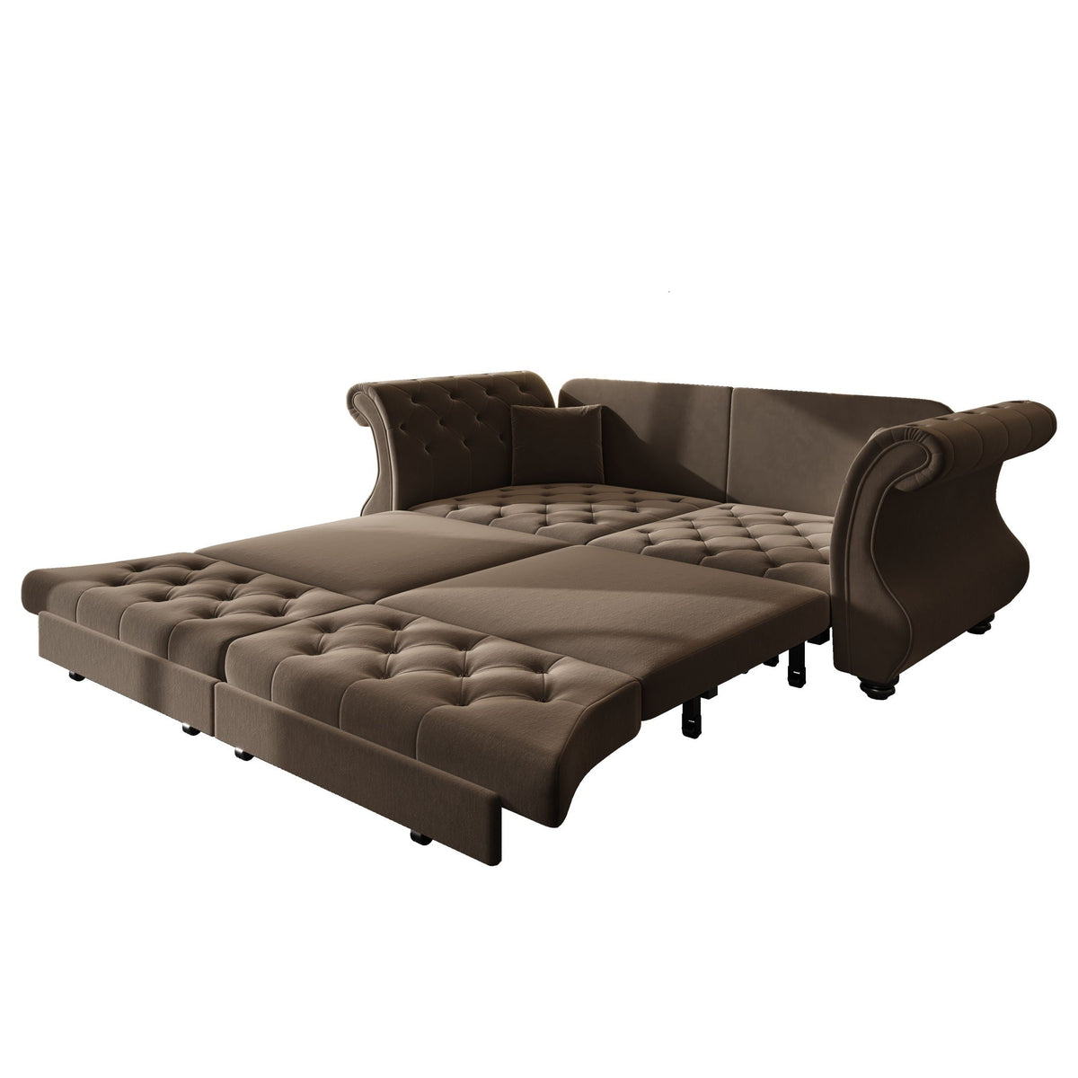Oversized Chesterfield Pull Out Sofa Bed, Roll Arm Couch