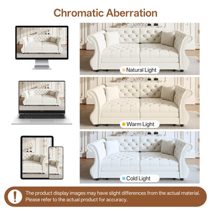 Oversized Chesterfield Pull Out Sofa Bed, Roll Arm Couch