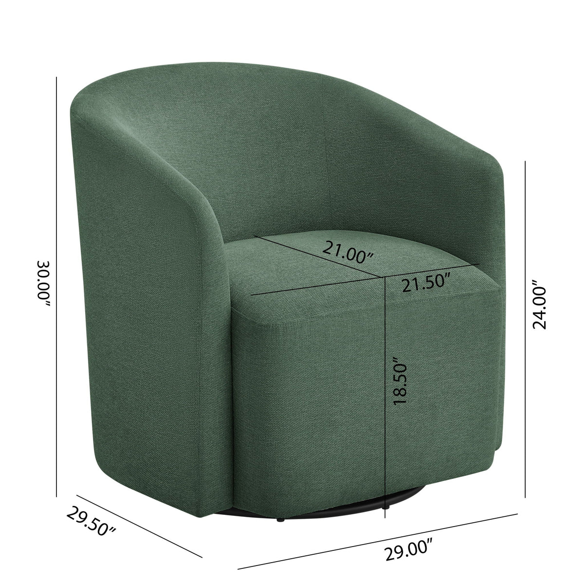Ardena Modern Swivel Barrel Chair with Pocket Coil Seat - Multiple Colors